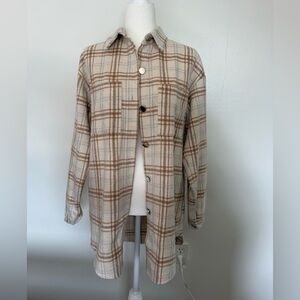 Plaid Button-Up Utility Jacket